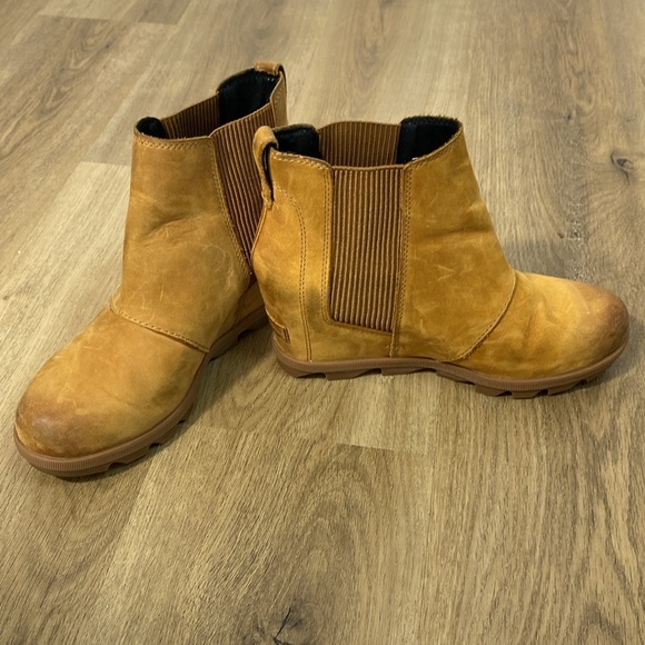 Sorel Joan of Arctic Leather Ankle Boots Wedge size 8 - Picture 11 of 16